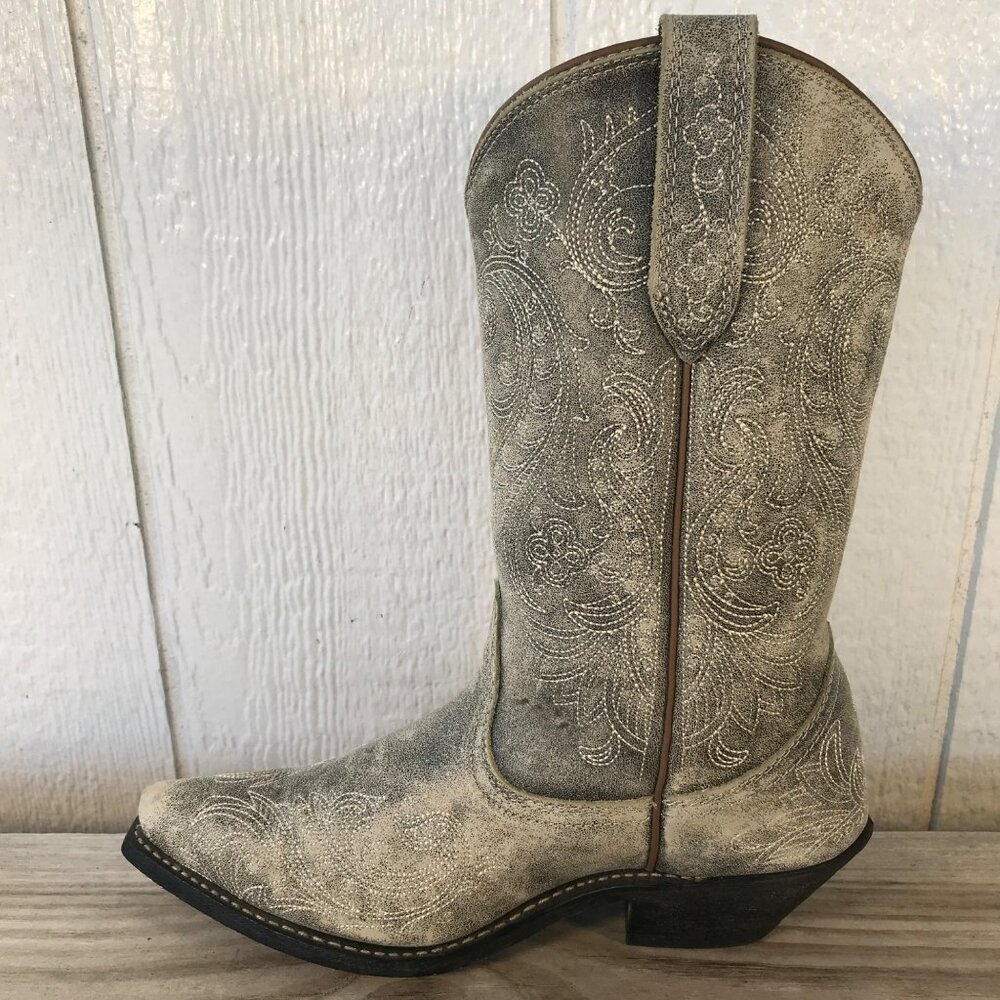 Rockin Country Dusti Womens Distressed Sanded Leather Western Boots 9 M RC5093 - Picture 9 of 13